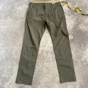 Tom Tailor Pants Mens Size 34 Slim Leg Chino Flat‎ Front Green Cotton Blend